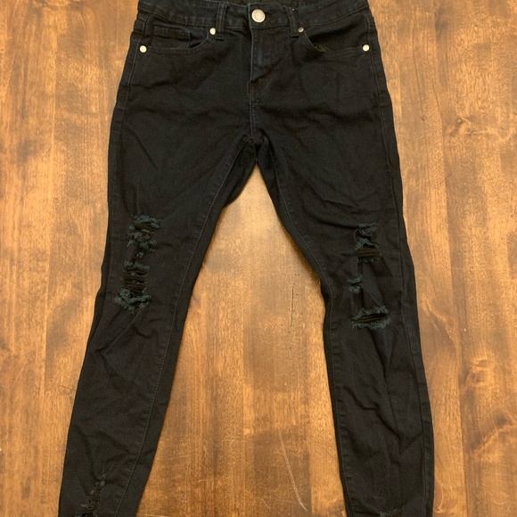 VIP Denim - VIP Black Ripped Skinny Jeans Sz 5 6